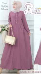 GAMIS MUSLIM WANITA DEWASA RIONA LD 130 BB 50 SAMPAI 68 KG ALL REAL PICT