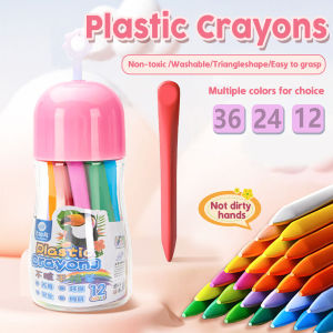 36/24/12 Colors Non-Toxic Crayons Not Dirty Hands Toddlers Kids Coloring Gifts Triangular-shape Washable Colored Pencil Drawing Tools Art Supplies