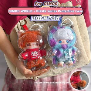 【2PCS】 Clear Acrylic Display Case for DIMOO WORLD × PIXAR Series Plush Dolls Dust-Proof Protective Box Shockproof Storage for Plush Pendants Accessories NO DOLL