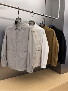 Retro Workwear Casual Collar Long Sleeve Mens Shirt Loose Versatile Trendy Jacket Outerwear Spring Autumn New Arrival