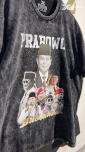 Kaos Vintage PRABOWO SUBIANTO Stone Wash Oversize / TShirt tokoh Politik PRABOWO GEMOY GIBRAN Presiden Legend Indonesia / Baju Acid Tie Dye Classic 90an Washing Oversized