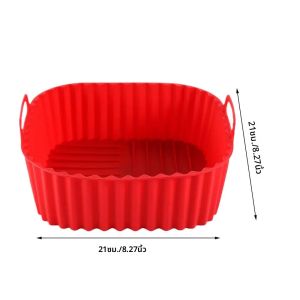 ซิลิโคน Air Fryer Liners หม้อ Square Airfryer ตะกร้าแผ่นทําอาหาร Gadgets Reusable Non-Stick พิซซ่า PAN เตาอบอุปกรณ์ครัว