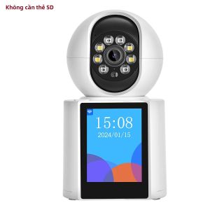 Camera Gọi Video WIFI Không Dây 2MP Với Màn Hình 28 Inch Giám Sát An Toàn Cho Bé PTZ Phát Hiện Hình Dạng Con Người ICSEE Trắng