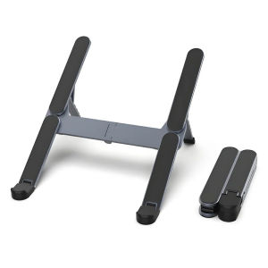 Aluminum Alloy Portable Laptop Stand Foldable 6 Level Adjustable Ergonomic Riser Holder for Desk Fits 10 to 17inch Laptops