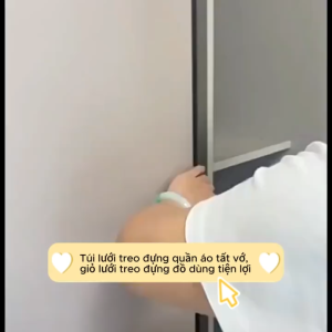 Túi Lưới Treo Tường Đựng Đồ Đa Năng Có Khóa Kéo | Túi Treo Cửa Phòng Ngủ Dễ Thương Gọn Gàng
