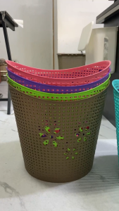 Large Plastic Laundry Basket with Built-in Handles Ventilated Clothes Hamper Storage Basket Floral Design