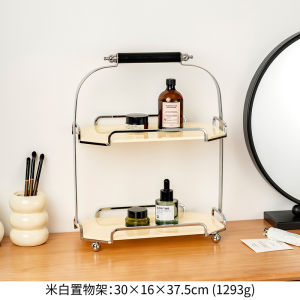 Nordic Luxury Double Layer Storage Rack Bathroom Perfume Organizer Cosmetic Skincare Desktop Tray Missnice Acrylic Shelf