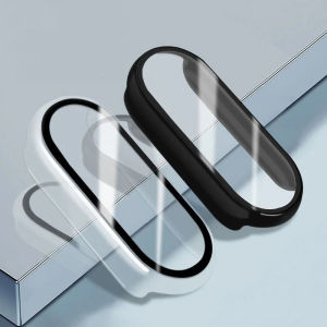 เคสยิ้ม Mi Band 7 6 สำหรับกระจกสำหรับอุปกรณ์เสริมเคส 5 4 3 ฟิล์มปกป้อง จอฝาก Miband 7 6