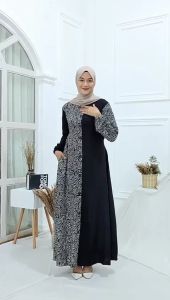 MONOCROME DRESS GAMIS RAYON CANDI MEKAR GAMIS TWILL GAMIS BATIK PEKALONGAN