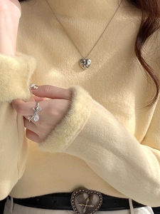 chaqi | เสื้อสเวตเตอร์คอตั้งหนึ่งชั้นสำหรับผู้หญิง ทรงสลิมฟิต แขนยาว ปกติ ปกติ เสื้อผ้าทำงาน เสื้อผ้าทำงาน