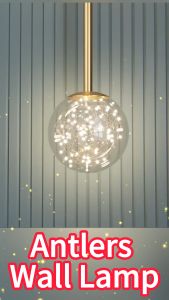 Nordic Creative Antlers Wall Light: Stylish Home Decor for Bedrooms, Living Rooms & Corridors