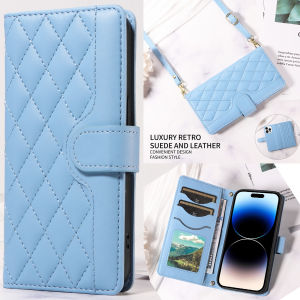 Full Cover Soft Silicone Phone Case for Samsung Galaxy A16 A56 S24FE A55 Note20 Womens Crossbody Strap Anti-Fall Protection