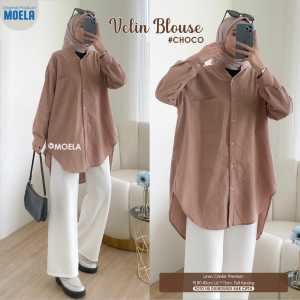 BLOUSE ATASAN VELIN LD 115 POLOS oleh Moela Berlabel