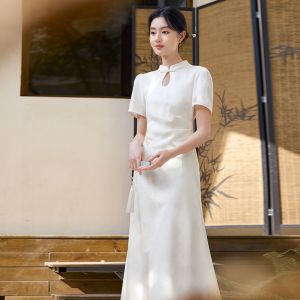 XIANGYING | Đầm Chiffon Cao Cấp Dây Nơ Ngực Kiểu Cải Tiến Của Sườn xám