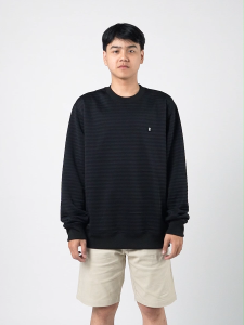 Greenlight Essential Jaket Stripe Pria Crewneck Regular Fit Polyester Badar HP-C050425