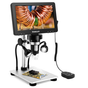 TOMLOV DM9 Professional Digital Microscope 1200x Magnification 7" LCD Adjustable Display USB Electron Microscopios For Repairing