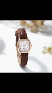 Square Dial Quartz Watch For Women –Small Face Leather Band Minimalist Wristwatch Everyday Wear Gift