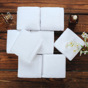 White Small Square Towel Cotton Hotel Hotel Dining Kitchen Kindergarten KTV Dedicated Pure Cotton Hand Cleaning Square Towel