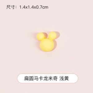 เคสโทรศัพท์มือถือลาย Mickey Mouse DIY เอสซีเจ เครื่องประดับผมทำมือ เคสโทรศัพท์มือถือลายสก็อตสีเหลืองและสีชมพู