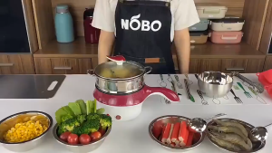 1.2L Mini Stainless Steel Grade Multi Cooker With Steamer Electric Frying Pan pot