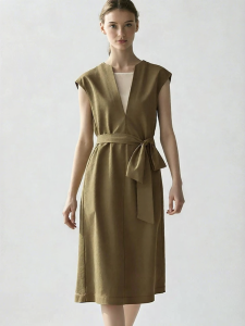 AMII | Summer New Patchwork Slightly Sheer Layered Pseudo Two-Piece Dress