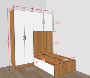 Storage bed with cabinet customize for helper room singapore/store room/utility/bomb shelter
