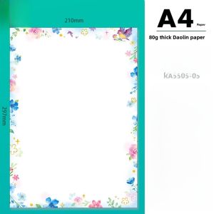 Creative A4 Paper Mixed Colors Set Beautiful Floral Patterns Edges Borders Backgrounds Blank Cartoons Color Paper for Essays Letters Season