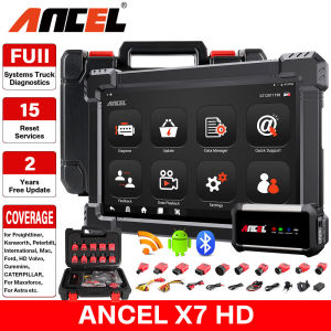 Ancel X7 HD 12V 24V OBD2สแกนเนอร์เต็มระบบ2025เครื่องมือวิเคราะห์รถยนต์หนักรถบรรทุก odb 2สแกนเนอร์ ECU การเข้ารหัสที่ใช้งานทดสอบที่สำคัญเครื่องมือการเขียนโปรแกรม ECU รีเซ็ตเครื่องมือตรวจสอบเครื่องยนต์รหัสผู้อ่านเครื่องมือสแกนยานยนต์รหัสผิดเครื่องมือวินิจฉั