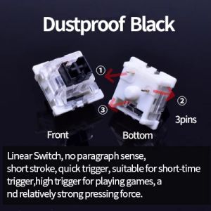 Outemu Switch for Keyboard RGB 3Pin Dustproof Linear Tactile Clicky Silent Switches for MX Mechanical Keyboard Gaming Switch DIY