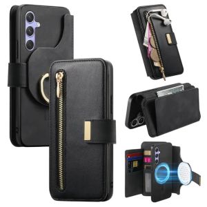 szhaiyu | For Samsung Galaxy S26 S25 S24 S23 Ultra Detachable Leather Zipper Wallet Card Holder Phone Case for A56 A36 A16 A17 A07 Cover
