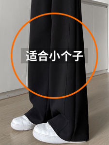 Womens Fleece Lined Sporty Pants High Waist Straight Leg Casual Black Wide Leg Trousers Autumn Winter Drapey Comfortable