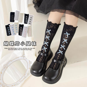 Girl Socks Tube Socks Spring and Summer Lace Lightweight Breathable Baby Bows Mesh Stockings Lolita JK Calf Socks
