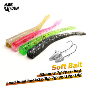 LEYDUN BR Soft Bait Fishing Lures 83mm 2.7g Jig Head Hook 3g 5g 7g 9g 12g 14g Winding & Darting Soft Fish For Sea Bass Pike Lure