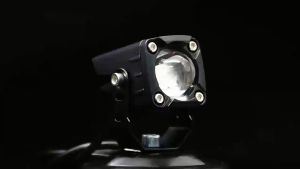 MOFOX 1Pair M1 Laser Gun 80W MDL Motorcycle Mini Driving Lights Full Set High/Low Beam Blue Red Green 3Color Auxiliary Light Spotlight Flash Light