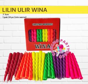 (24pc) lilin wina - lilin ulir lilin lidi lilin spiral murah