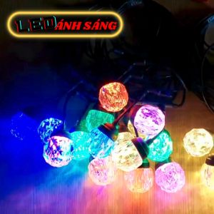 DÂY ĐÈN LED ĐÚC LIỀN ĐUÔI 10M - 15 BÓNG PHA LÊ KÍN NƯỚC TRANG TRÍ NGOÀI TRỜI
