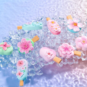 Modern Minimalist Creative Summer Flower Ice Cream Refrigerator Magnet Mobile Phone Case Decorative Trinket Micro Landscape