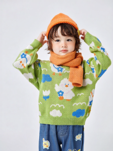 DUDUJIA | Áo Len Dệt Kim Cotton Sơ Cua cho Bé Mùa Đông