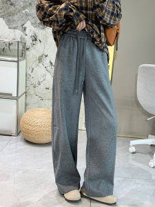 Loose Wide Leg Sports Casual Pants Women High Waist Trousers Korean Style Commute Pure Color Pocket Straight Cut Pants