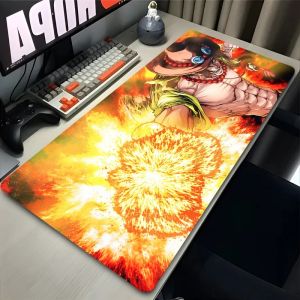 Bandai | Japan Anime Flame Mouse Pad XXL PC O-one P-piece Gamer Cabinet Keyboard Rug Laptop P-portgas D A-ace Mousepad Desk Mat Boy Gift