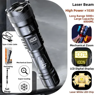 Rechargeable Super Bright Zoomable Outdoor Flashlight