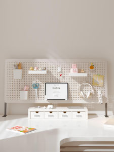 Desk Storage Rack Stand-up Perforated Metal Shelf Organizer Easy-installation