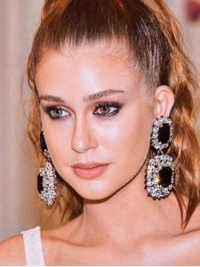 ต่างหูเพชรสีดำสไตล์บาร็อคแบบย้อนยุคสำหรับผู้หญิง ต่างหูแบบจี้เงินแท้ 925 ประดับเพชรประกายแสง ต่างหูแบบจี้ขนาดใหญ่