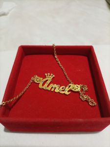 kalung nama terbaru lapis emas titanium ukirnama (custom