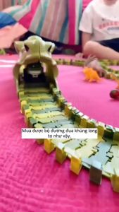 Đồ chơi trẻ em đường ray khủng long 240 CHI TIẾT lắp ráp đường đua khủng long Đồ chơi phát triển trí thông minh cho trẻ