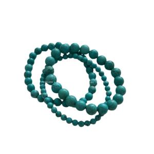 New Green Turquoise Beaded Bracelet Womens Fashion Natural Stone Hand Chain Layered Design Original Fresh Style Jewelry