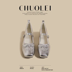 CHUOLEI | Red Vintage Bow Mary Jane Shoes
