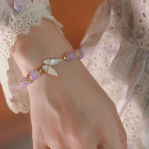 Viviann Original Design Fashion Crystal Beads Bracelet For Women Adjustable Charm Bracelet Friendship Jewelry Accessories Amethyst Bracelet For women Jade Crystal Beads Strand Bracelets Women Fine Jewelry Charm Jewellery Fashion Amulet Gifts Women