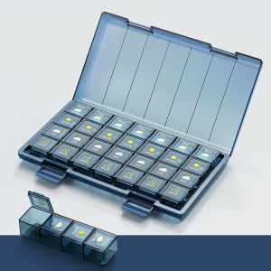 Portable Weekly 7 Day Pill Organizer Colorful Stackable Medicine Case 3/4 Times Daily Pill Dispenser Storage Box