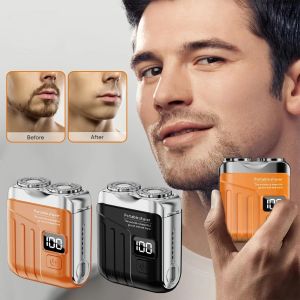 Mini Electric Smart Shaver for Men USB Rechargeable Dual Blade Electric Shaving Machine Beard Trimmer Household Car Shaver